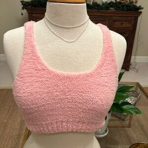 Colsie/Intimates/sleepwear pink fuzzy bralette. Size Small